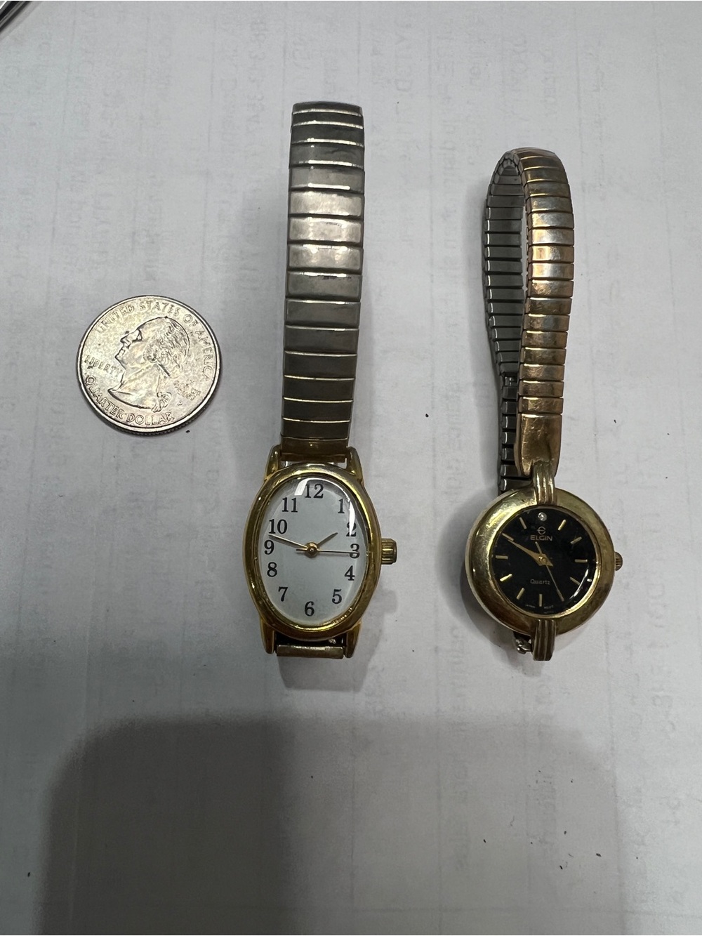Vintage Elgin Watch with diamond - (Selling both)